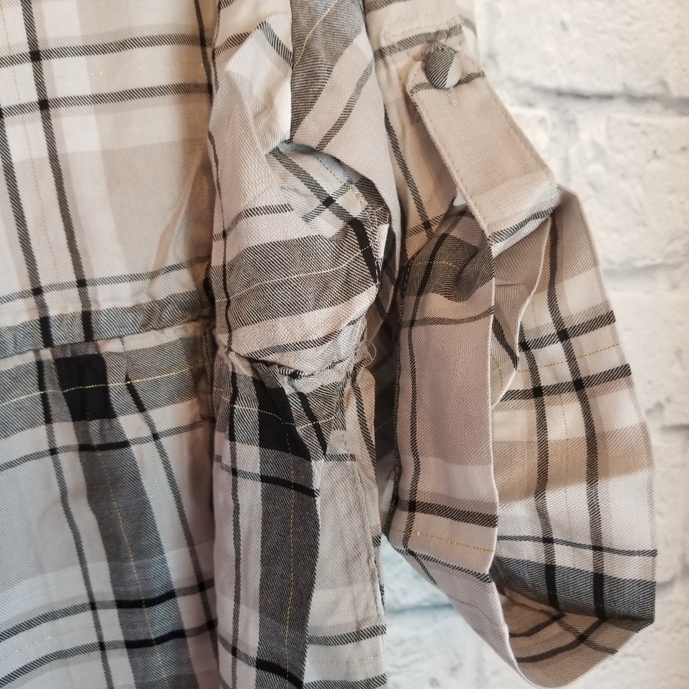 Torrid Plaid Babydoll Flowy Twill Button Shirt New - Picture 2 of 10